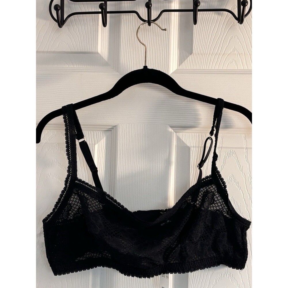 NWT Aerie American Eagle Lace Bralette Size XL Black Adjustable Straps New